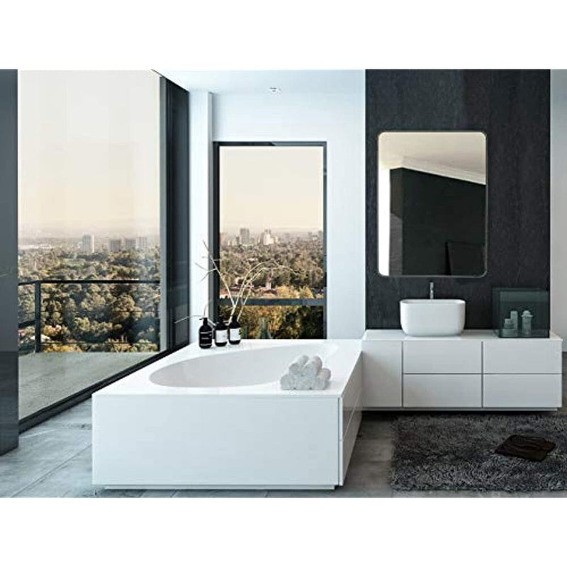 Contemporary Brushed Metal Wall Mirror (30inch x 40inch)-Hamilton Hills-RoomDividersNow