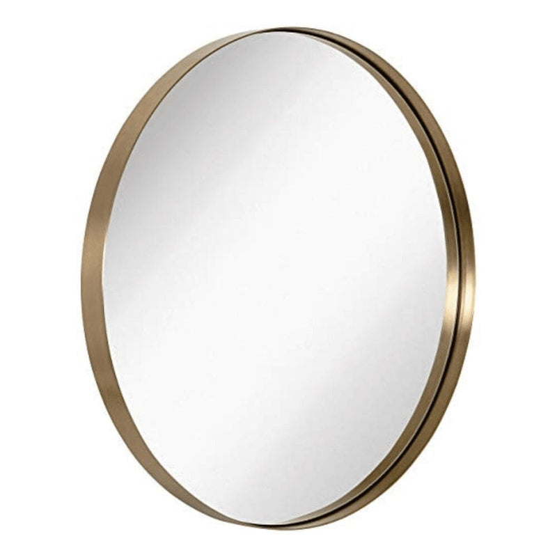 Contemporary Brushed Metal Wall Mirror-Hamilton Hills-RoomDividersNow