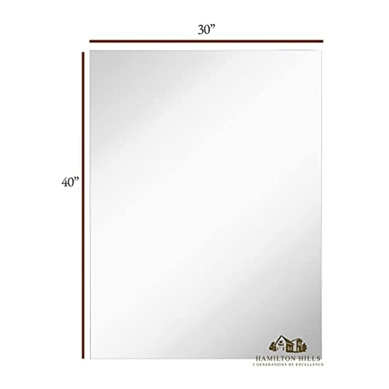 Contemporary Lightweight Edgeless Mirror 30"x40"-Hamilton Hills-RoomDividersNow