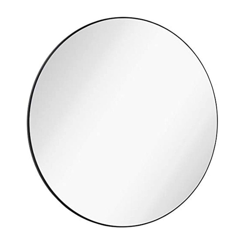 Contemporary Thin Black Edge Circular Wall Mirror (24" Round)-Hamilton Hills-RoomDividersNow