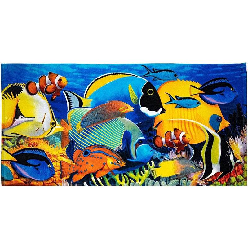 Coral Reef Tropical Fish Super Soft Plush Cotton Beach Bath Pool Towel-Dawhud Direct-RoomDividersNow