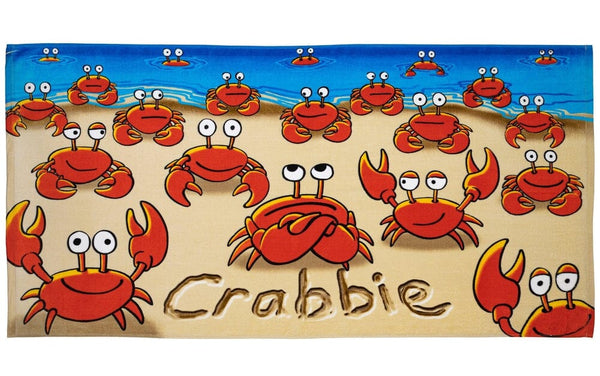 Crabbie Crab Super Soft Cotton Beach Bath Pool Towel-Dawhud Direct-RoomDividersNow