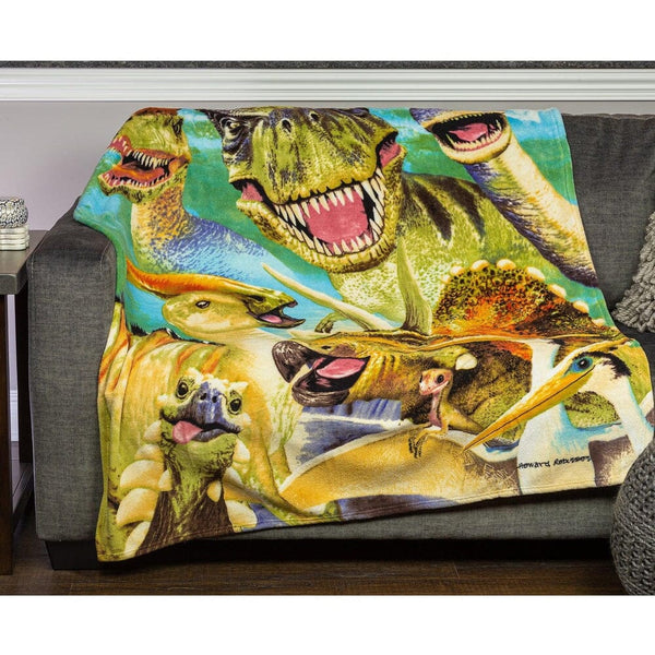 Dinosaurs Selfie Super Soft Plush Fleece Throw Blanket-Dawhud Direct-RoomDividersNow