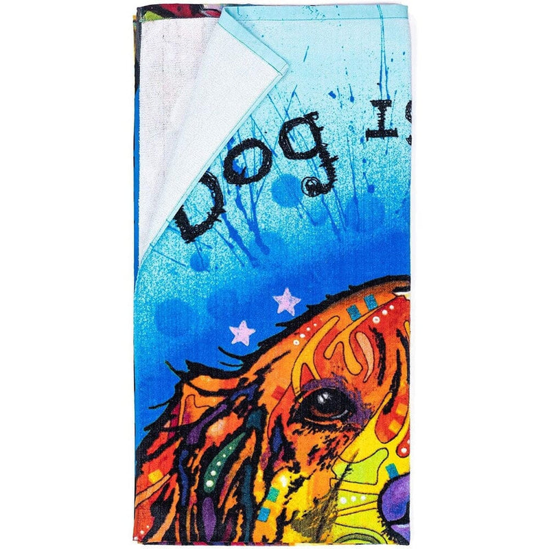 Dog is Love Super Soft Plush Cotton Beach Bath Pool Towel by Dean Russo-Dawhud Direct-RoomDividersNow