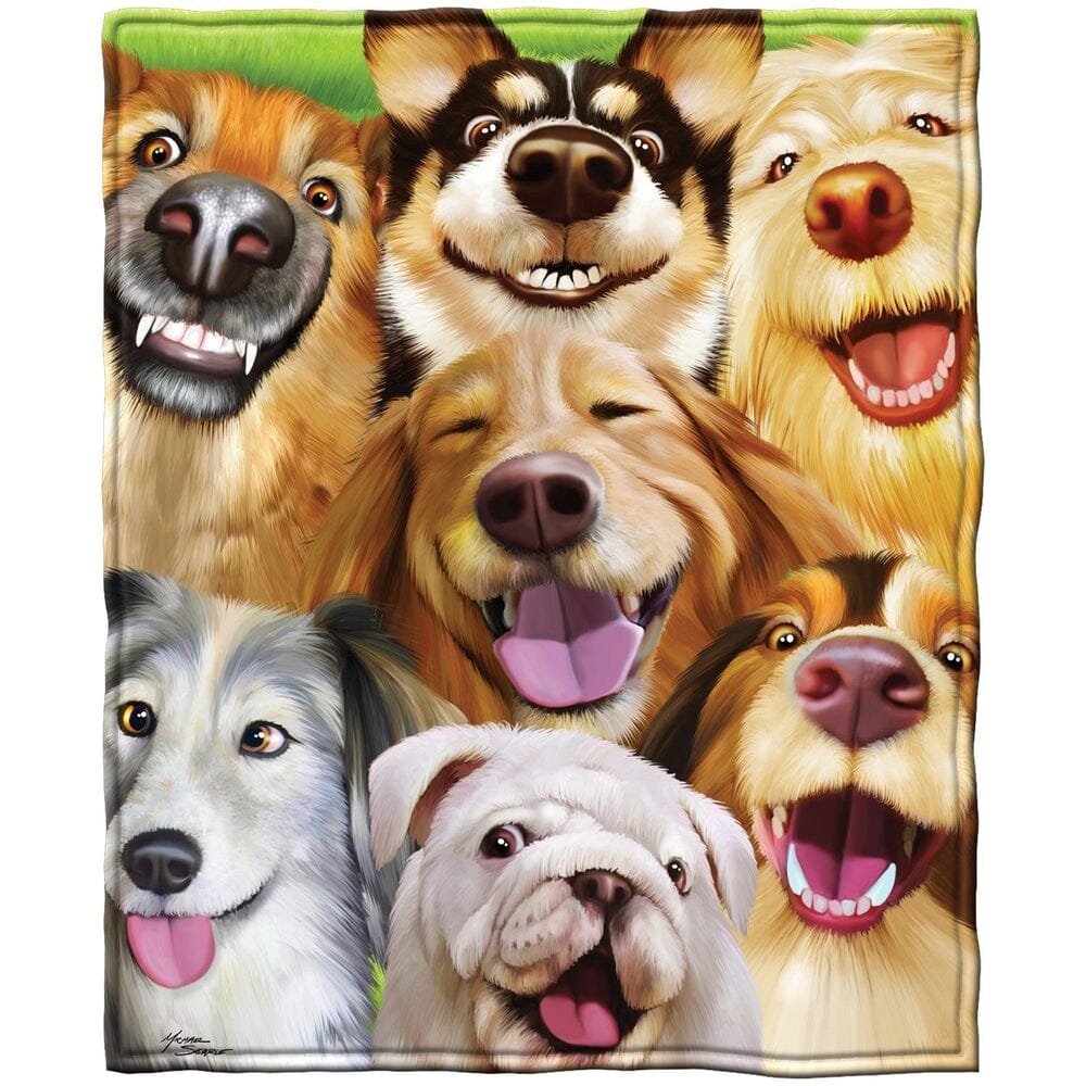 Dogs Selfie Super Soft Plush Fleece Throw Blanket-Dawhud Direct-RoomDividersNow