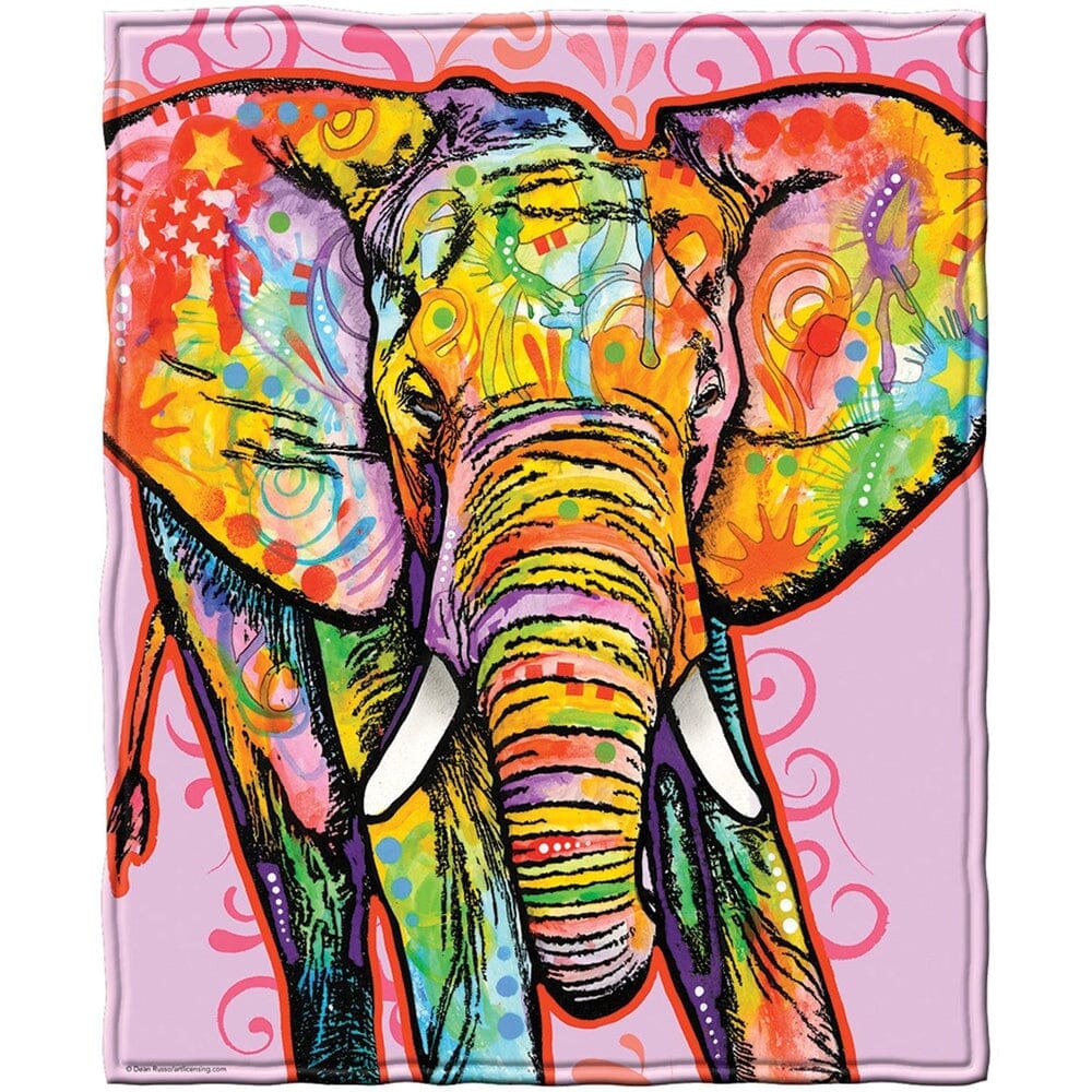 Elephant Super Soft Full/Queen Size Plush Fleece Blanket by Dean Russo-Dawhud Direct-RoomDividersNow