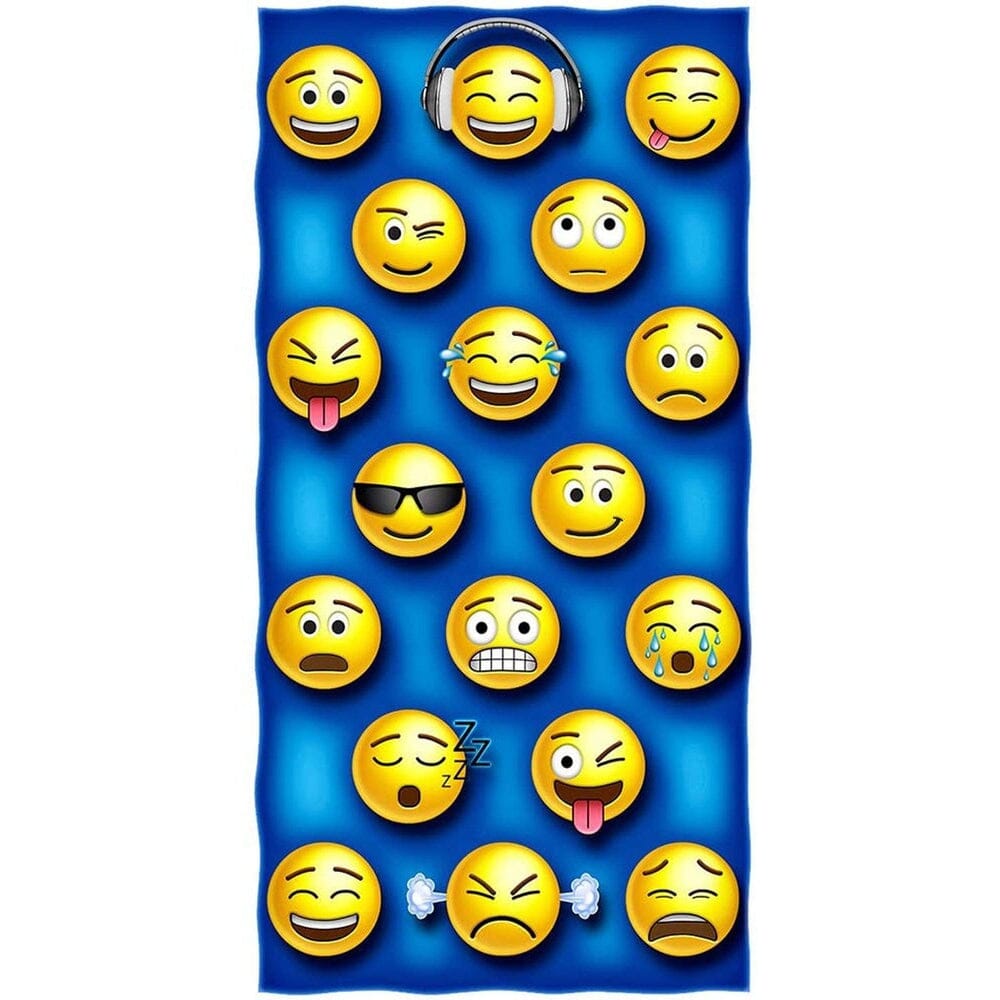 Emoji Super Soft Plush Cotton Beach Bath Pool Towel-Dawhud Direct-RoomDividersNow