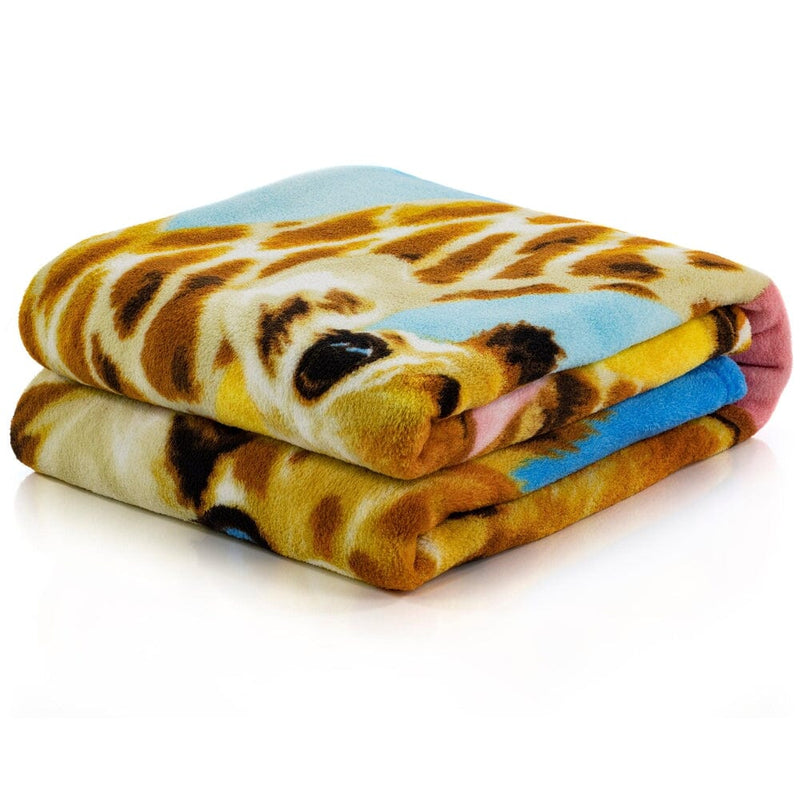Giraffe Selfie Super Soft Plush Fleece Throw Blanket-Dawhud Direct-RoomDividersNow