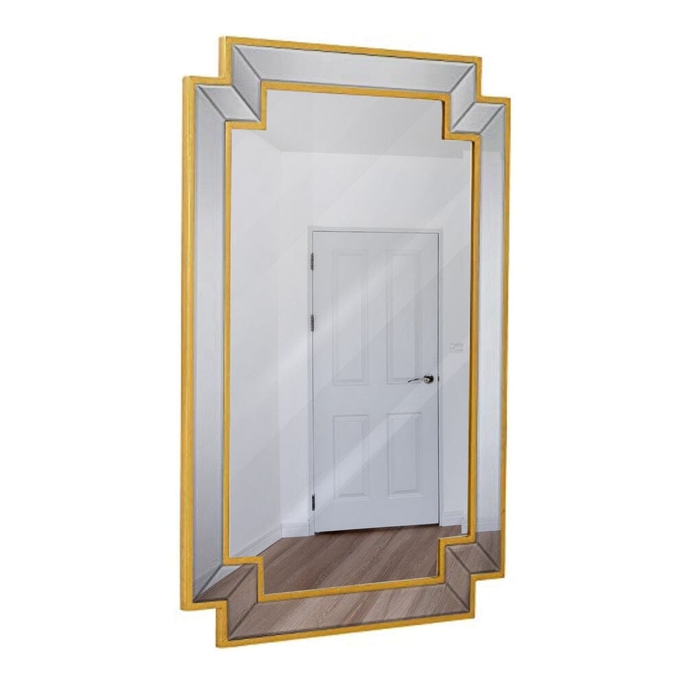 Gold Frame Rectangular Wall Mirror - 24x36 Large Decorative Beveled Mirrors-Hamilton Hills-RoomDividersNow