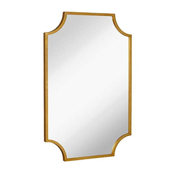 Gold Framed Mirror - Wall-Mounted Scalloped Mirror 30 x 40 Inches-Hamilton Hills-RoomDividersNow
