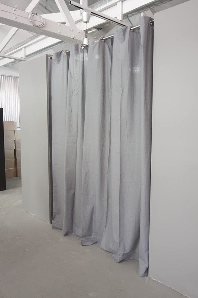 Gray Doorway Room Divider Fabric Curtain 6ft Tall X 5ft-Room Dividers Now-RoomDividersNow