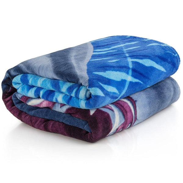 Great White Shark Super Soft Full/Queen Size Plush Fleece Blanket-Dawhud Direct-RoomDividersNow