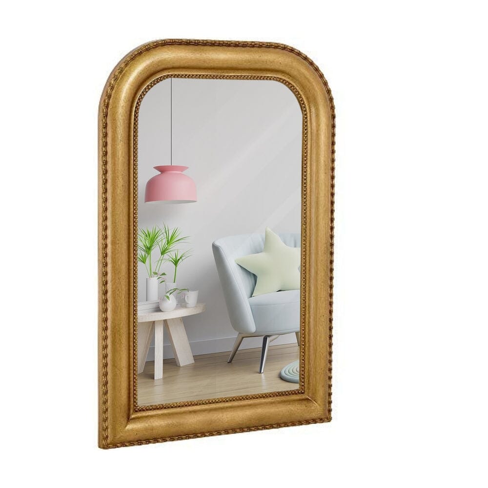 Hamilton Hills Thick Rounded Top Gold Rich Framed Wall Mirror 36" x 24"-Hamilton Hills-RoomDividersNow