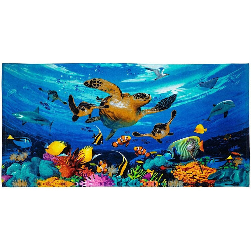 Journey of the Sea Turtles Super Soft Plush Cotton Beach Bath Pool Towel-Dawhud Direct-RoomDividersNow
