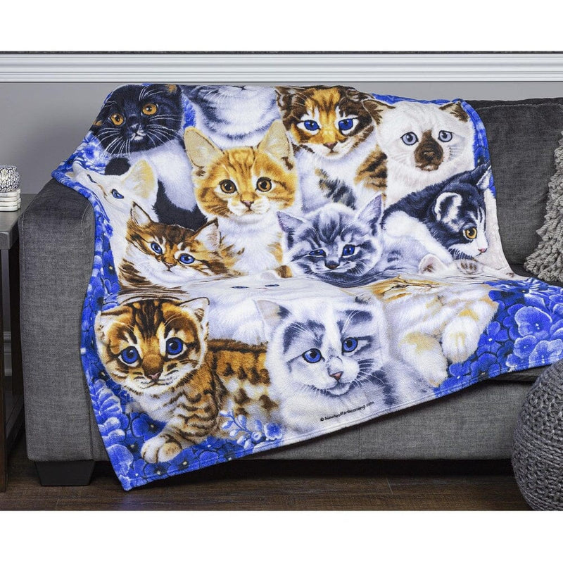 Kitten Collage Super Soft Plush Fleece Throw Blanket by Jenny Newland-Dawhud Direct-RoomDividersNow