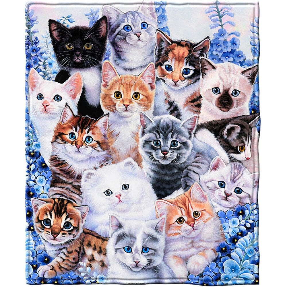 Kitten Collage Super Soft Plush Fleece Throw Blanket by Jenny Newland-Dawhud Direct-RoomDividersNow