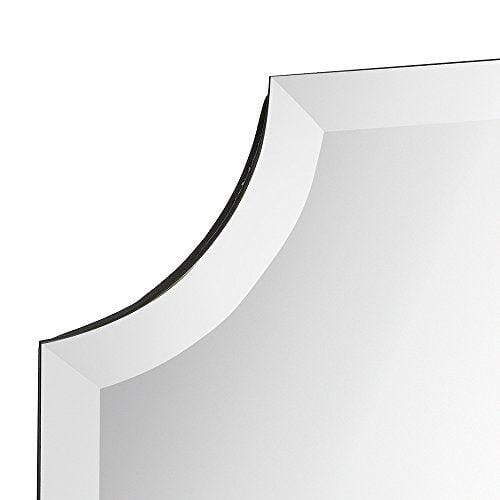 Large Beveled Scalloped Edge Rectangular Wall Mirror (30" x 40")-Hamilton Hills-RoomDividersNow