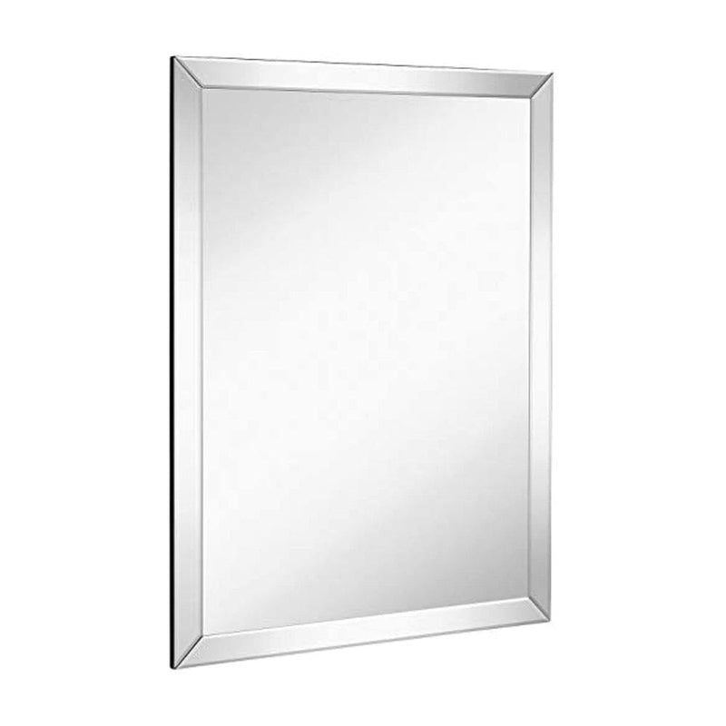 Large Flat Framed Wall Mirror with 2 Inch Edge Beveled Mirror Frame (30" x 40")-Hamilton Hills-RoomDividersNow
