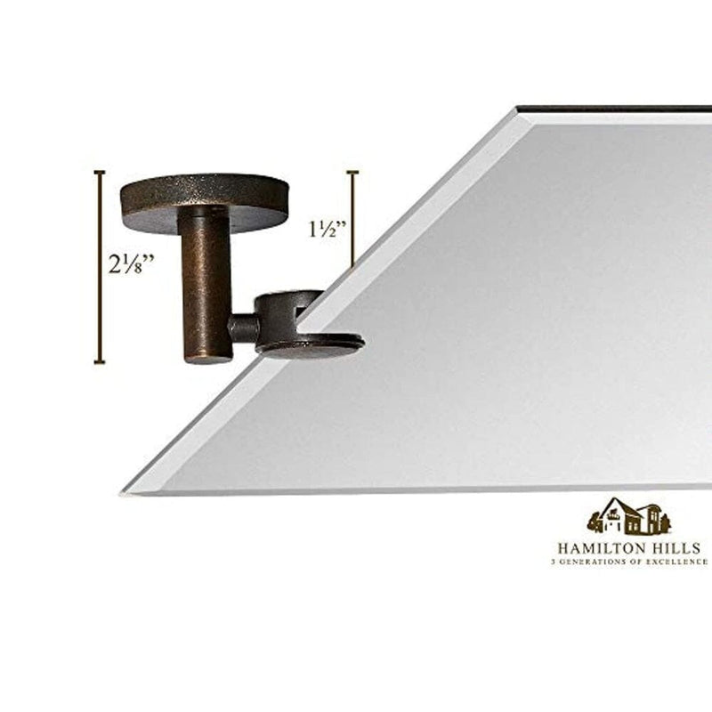Large Pivot Rectangle Mirror with Oil Rubbed Bronze Wall Anchors 20" x 30" Inches-Hamilton Hills-RoomDividersNow