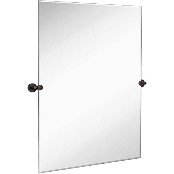 Large Pivot Rectangle Mirror with Oil Rubbed Bronze Wall Anchors 30" x 40" Inches-Hamilton Hills-RoomDividersNow