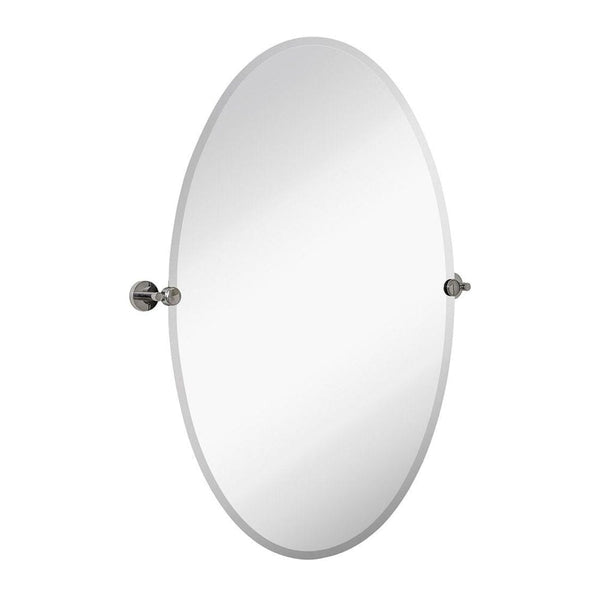 Large Pivot Rectangle Mirror with Polished Chrome Wall Anchors-Hamilton Hills-RoomDividersNow