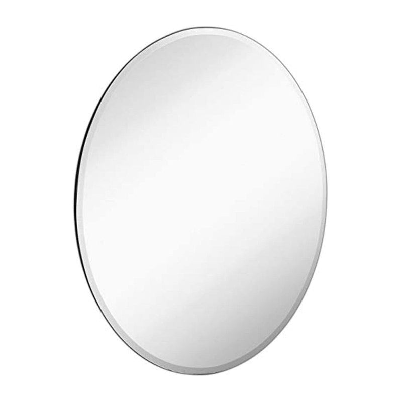 Large Simple Round 1 Inch Beveled Circle Wall Mirror Frameless (18" x 18")-Hamilton Hills-RoomDividersNow