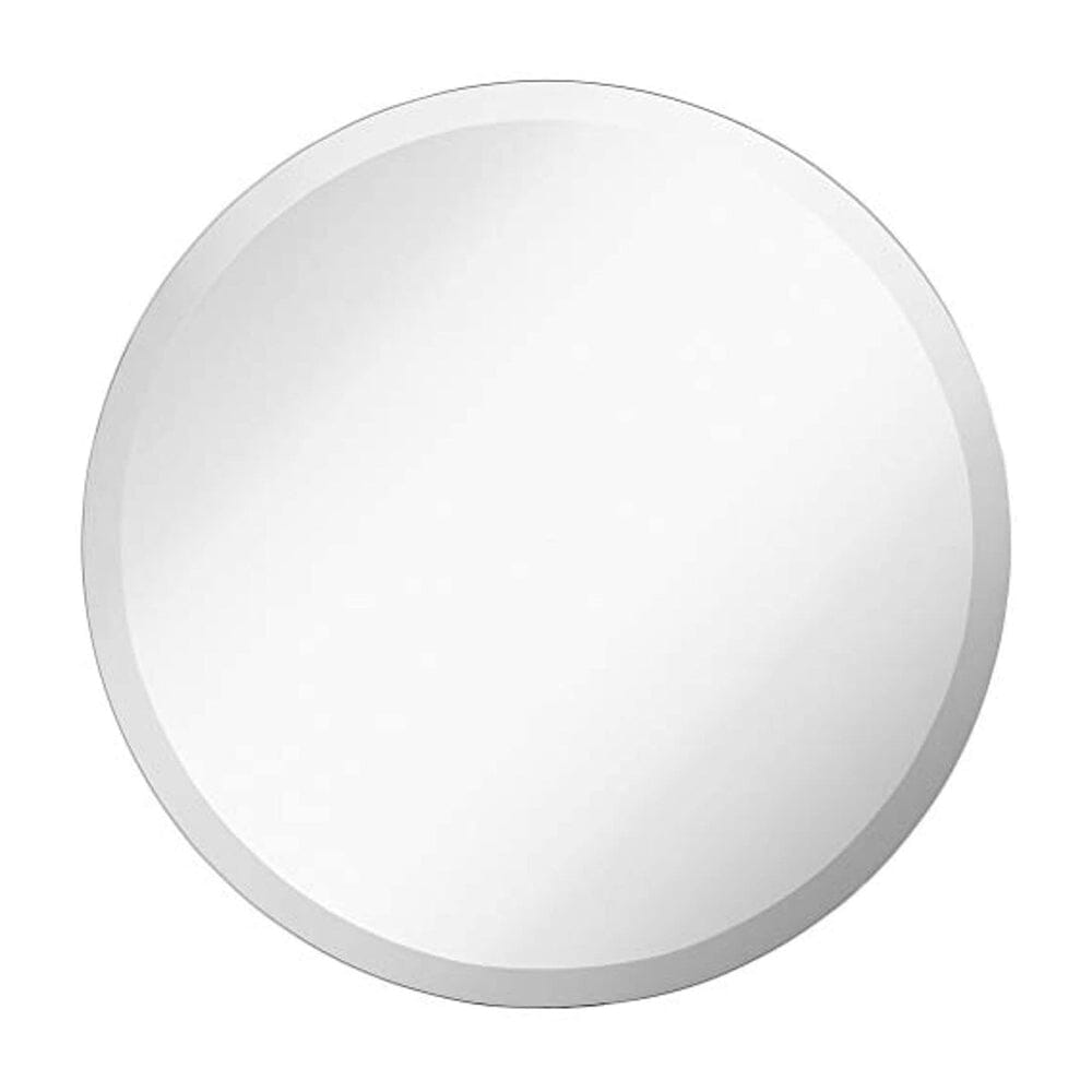 Large Simple Round 1 Inch Beveled Circle Wall Mirror Frameless (24" x 24")-Hamilton Hills-RoomDividersNow