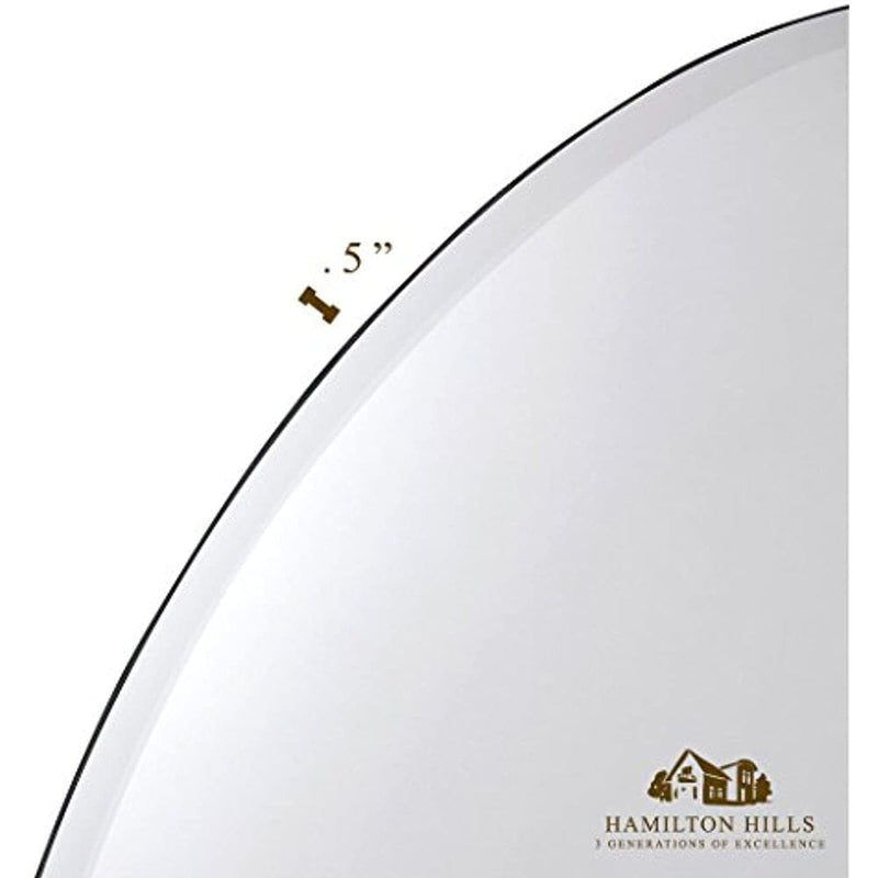 Large Simple Round 1 Inch Beveled Circle Wall Mirror Frameless (30" x 30")-Hamilton Hills-RoomDividersNow
