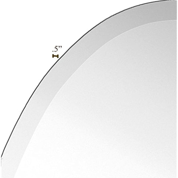 Large Simple Round Streamlined 1 Inch Beveled Oval Wall Mirror (24" x 36")-Hamilton Hills-RoomDividersNow