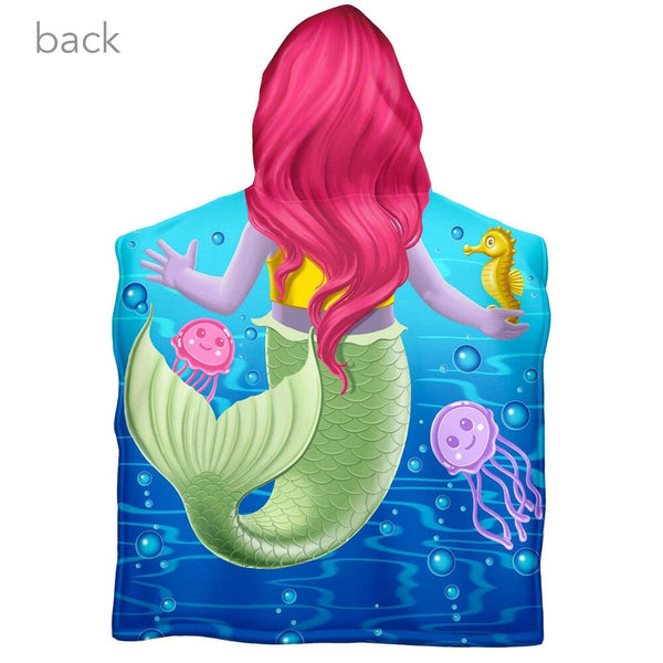 Mermaid and Friends Super Soft Plush Cotton Hooded Towel Poncho-Dawhud Direct-RoomDividersNow