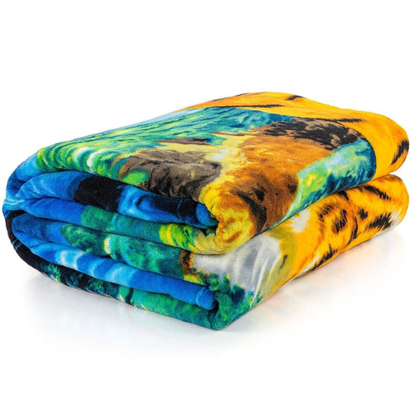Moonlight Tiger Super Soft Full/Queen Size Plush Fleece Blanket-Dawhud Direct-RoomDividersNow