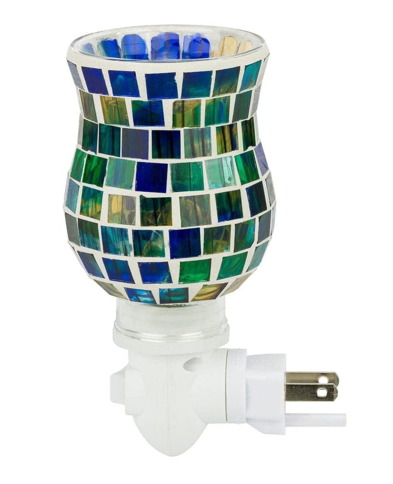 Mosaic Glass Plug-In Fragrance Wax Melt Warmer (Ocean Blue)-Dawhud Direct-RoomDividersNow