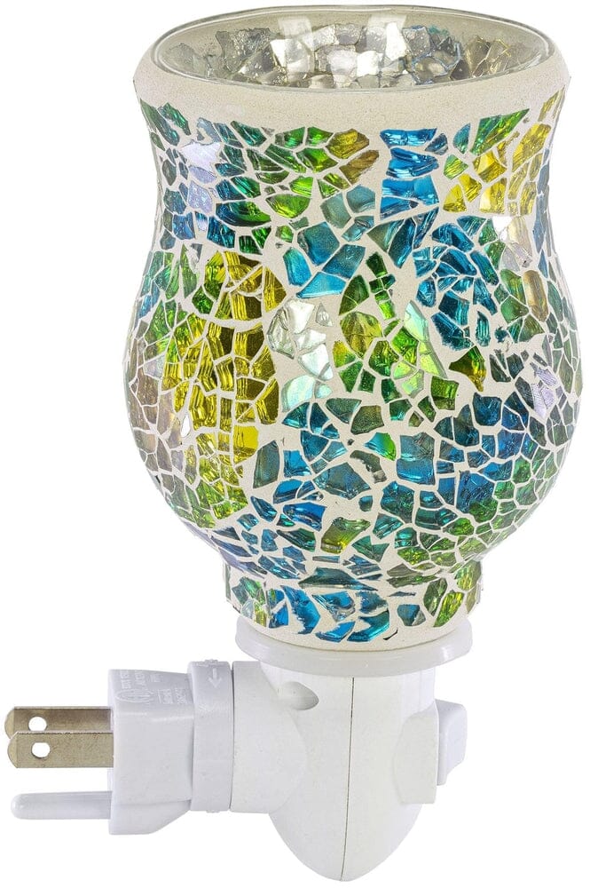 Mosaic Glass Plug-In Fragrance Wax Melt Warmer (Ocean Sunrise)-Dawhud Direct-RoomDividersNow