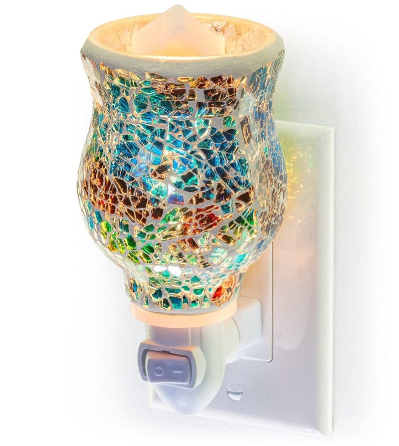 Mosaic Glass Plug-In Fragrance Wax Melt Warmer (Polychromatic)-Dawhud Direct-RoomDividersNow