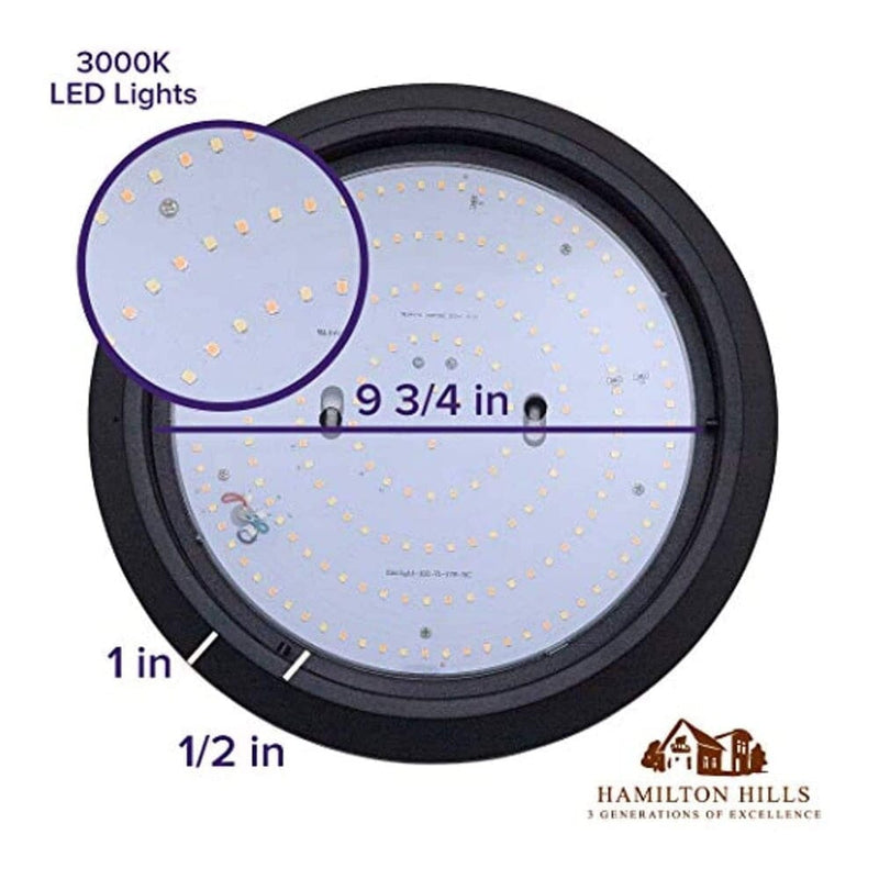 New Round Smart Flush Ceiling Light LED Disc Shaped 12" Bronze-Hamilton Hills-RoomDividersNow