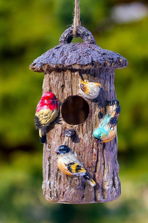 Oak Tree Decorative Hand-Painted Bird House-Dawhud Direct-RoomDividersNow