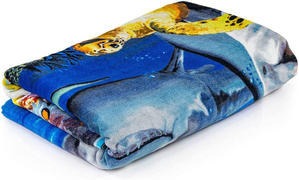 Ocean Animals Cotton Beach Towel-Dawhud Direct-RoomDividersNow