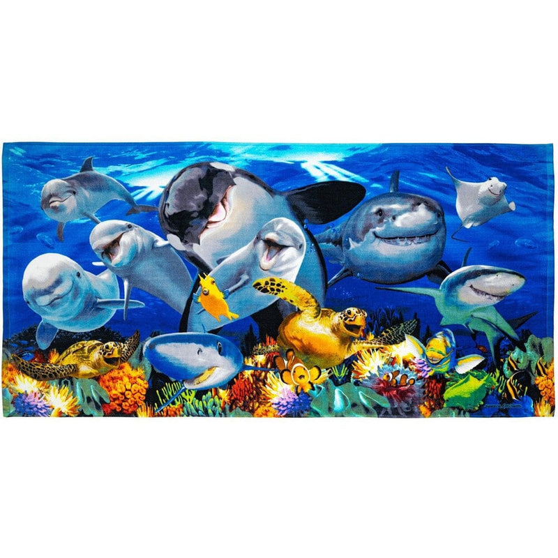 Ocean Animals Cotton Beach Towel-Dawhud Direct-RoomDividersNow