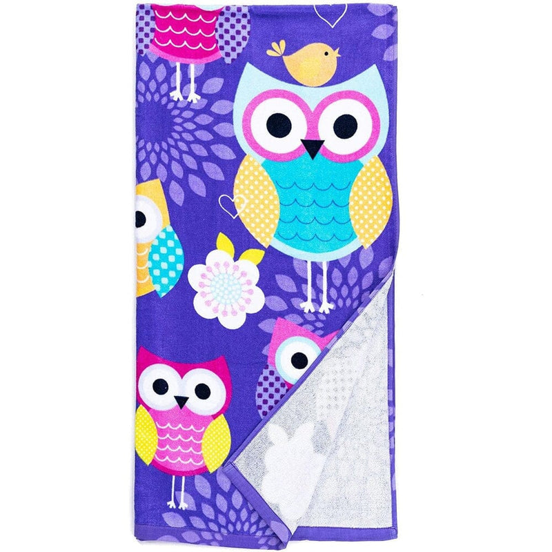 Owls Super Soft Plush Cotton Beach Towel-Dawhud Direct-RoomDividersNow