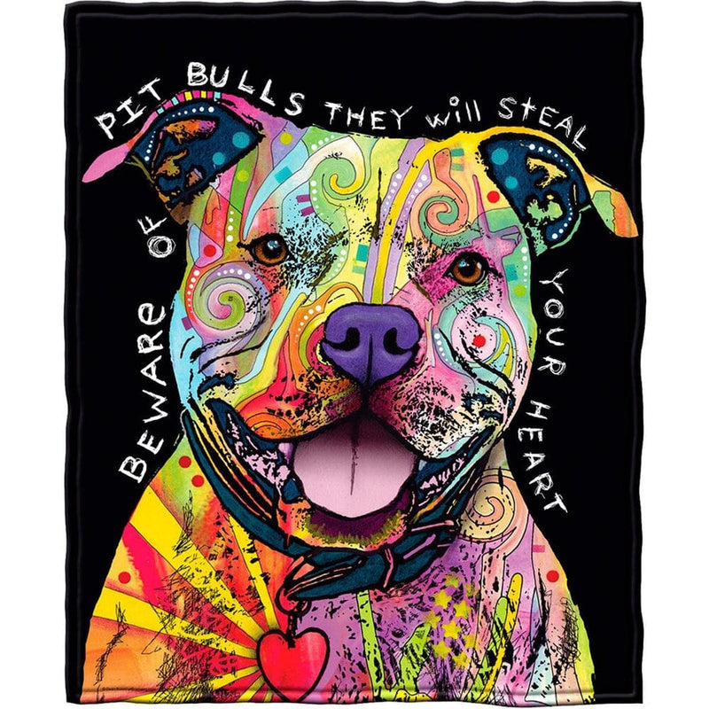 Pit Bull Super Soft Full/Queen Size Plush Fleece Blanket by Dean Russo-Dawhud Direct-RoomDividersNow