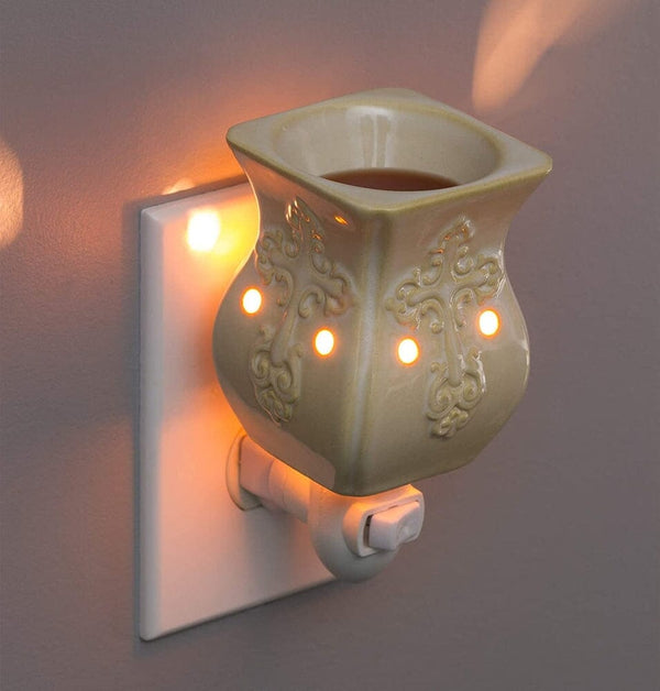 Plug-In Fragrance Wax Melt Warmer (Antique White Ceramic Accent)-Dawhud Direct-RoomDividersNow