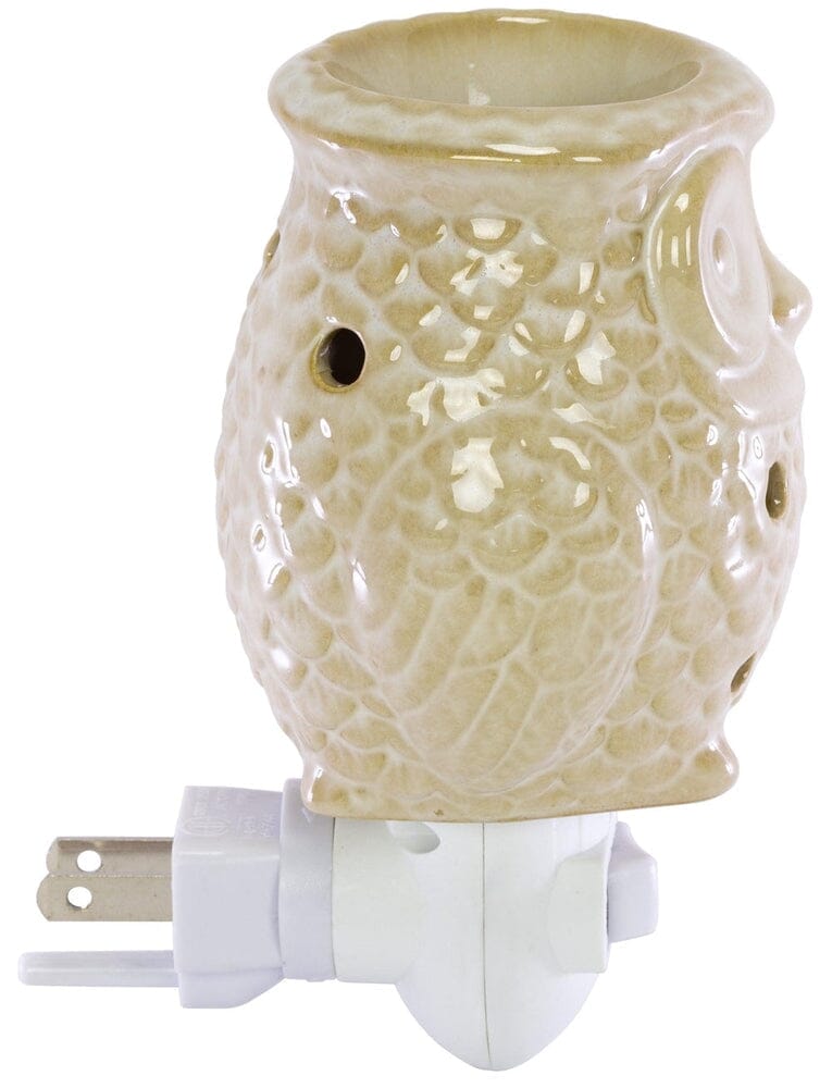 Plug-In Fragrance Wax Melt Warmer (Antique White Ceramic Owl)-Dawhud Direct-RoomDividersNow