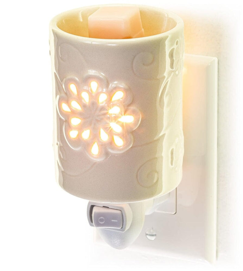 Plug-In Fragrance Wax Melt Warmer (Floral Swirl)-Dawhud Direct-RoomDividersNow