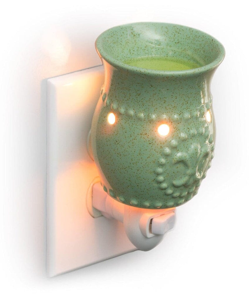Plug-In Fragrance Wax Melt Warmer (Sage Green Fleur-de-lis)-Dawhud Direct-RoomDividersNow
