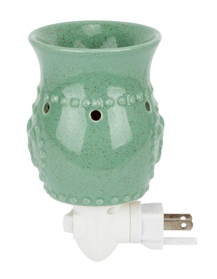 Plug-In Fragrance Wax Melt Warmer (Sage Green Fleur-de-lis)-Dawhud Direct-RoomDividersNow