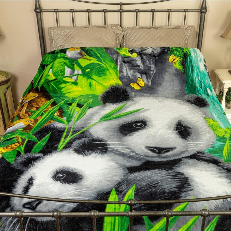 Precious Pandas Super Soft Full/Queen Size Plush Fleece Blanket-Dawhud Direct-RoomDividersNow