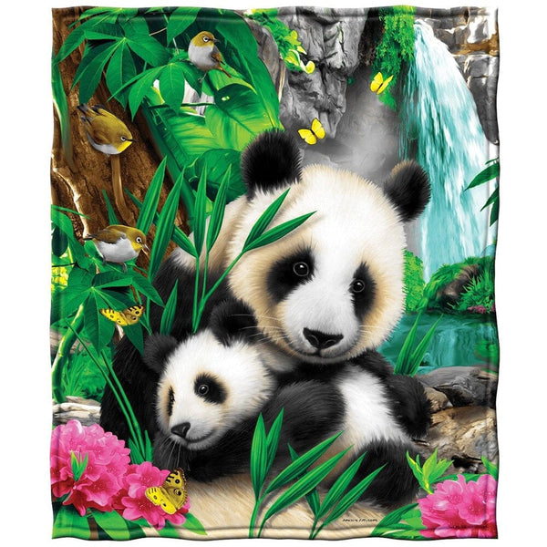Precious Pandas Super Soft Full/Queen Size Plush Fleece Blanket-Dawhud Direct-RoomDividersNow