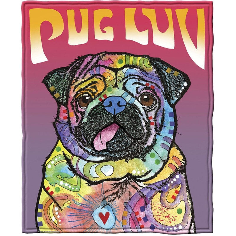 Pug Luv Super Soft Plush Fleece Throw Blanket by Dean Russo-Dawhud Direct-RoomDividersNow