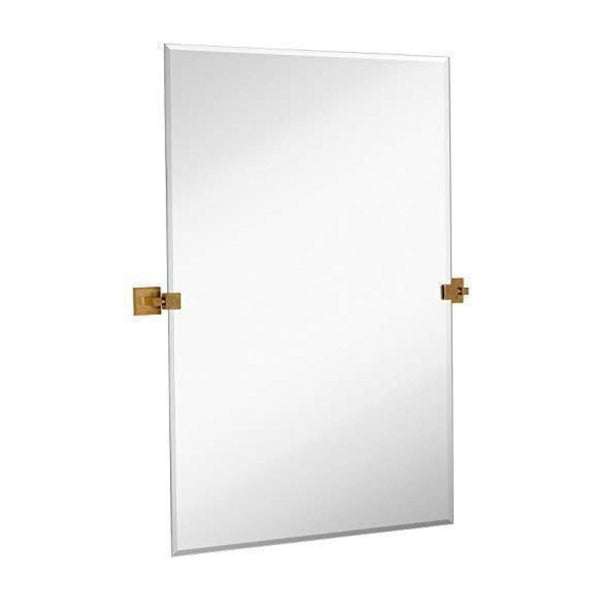 Rectangle Square Gold Pivot Mirror 24" x 36" Inches-Hamilton Hills-RoomDividersNow