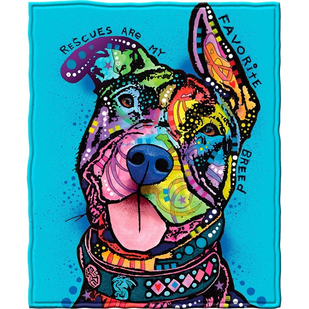 Rescues Are My Favorite Breed Super Soft Full/Queen Size Plush Fleece Blanket by Dean Russo-Dawhud Direct-RoomDividersNow